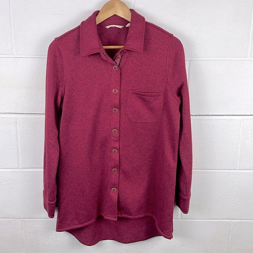 Soft Surroundings tweed willow button up shirt jacket